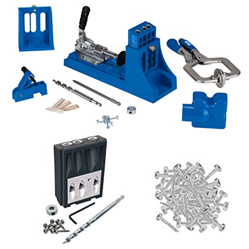 Kreg Jig K4 Master System with Micro Drill Guide Block and 100 Count Self Tapping Pocket Hole Screws