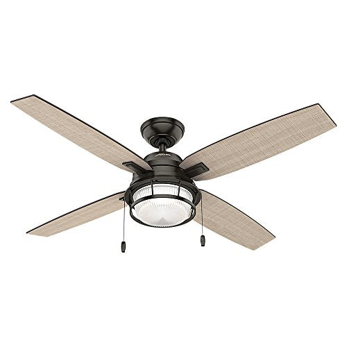 Hunter Indoor / Outdoor Ceiling Fan with LED Light and pull chain control - Ocala 52 inch, Nobel Bronze, 59214