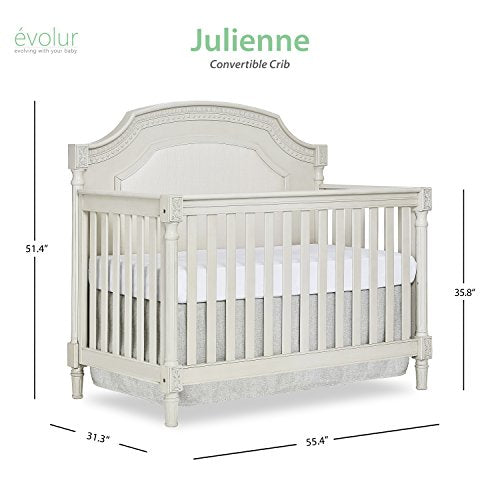 Evolur Julienne 5 in 1 Convertible Crib in Cloud