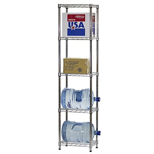 12" d x 18" w x 54" h Chrome Wire Shelving with 5 Shelves