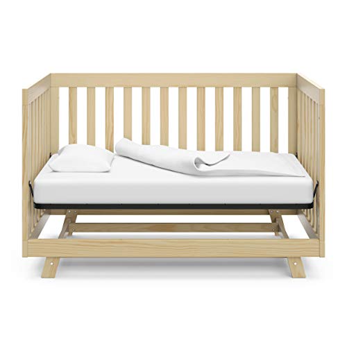 Stork Craft Storkcraft Beckett 3-in-1 Convertible Crib Fixed Side Crib, Solid Pine & Wood Product Construction, Converts to Toddler Bed Day Bed or Full Bed (Mattress Not Included), Natural