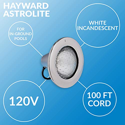 Hayward W3SP0583L100 AstroLite Pool Light, Thermoplastic Face Rim, 120-Volt, 100-Foot Cord