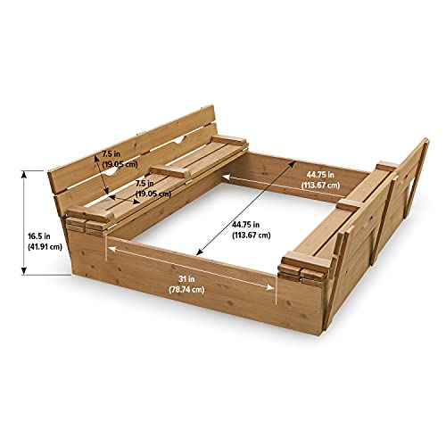 Covered Convertible Cedar Sandbox with Two Bench Seats, 09988