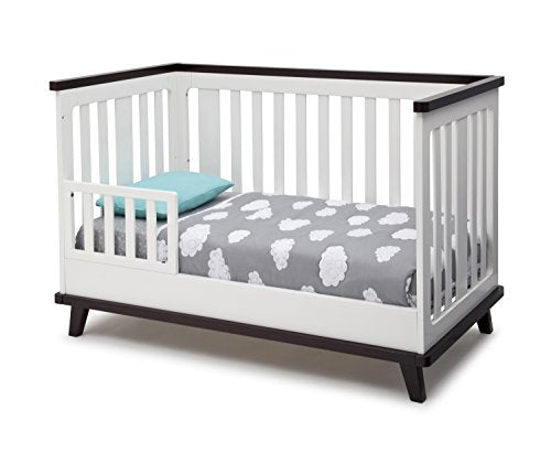 Delta Children Ava 3-in-1 Convertible Crib, White with Twinkle Stars Crib & Toddler Mattress