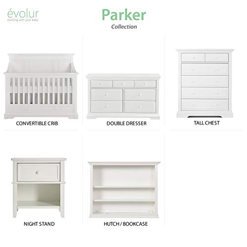 Evolur Parker 5 in 1 Convertible Crib in 2 Tone, White and Dove Grey