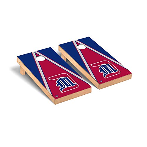 Victory Tailgate Regulation Collegiate NCAA Triangle Series Cornhole Board Set - 2 Boards, 8 Bags - Detroit Mercy Titans