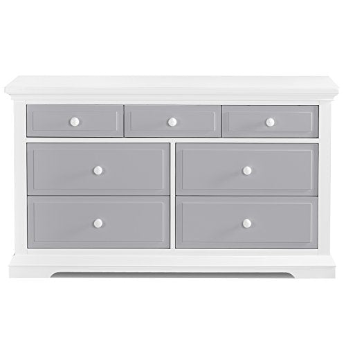 Evolur Parker Double Dresser, White/Dove Grey