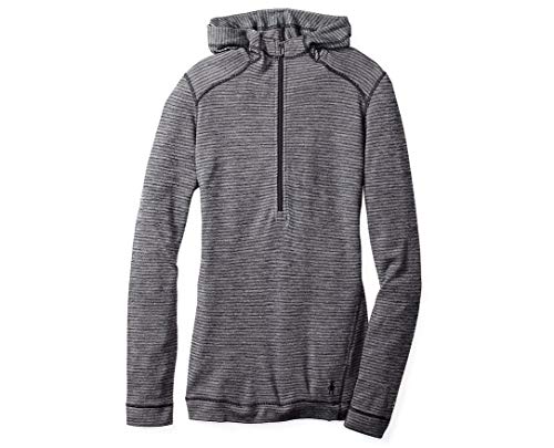 Smartwool Women's Merino 250 Base Layer 1/2 Zip Hoodie Black/Light Gray X-Small