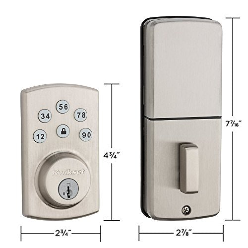 Kwikset 907 Powerbolt 2.0 Electronic Deadbolt Featuring SmartKey with Arlington Handleset (Satin Nickel)