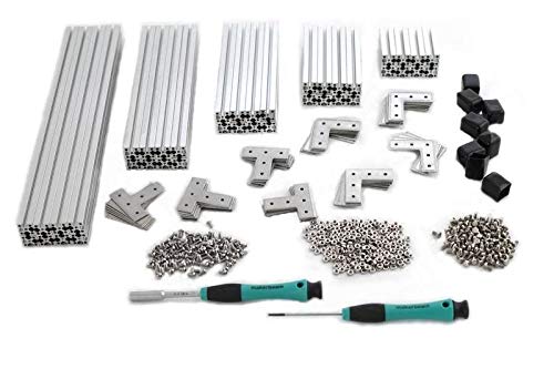 MakerBeam XL Regular Starter Kit Clear Anodized Including Beams (15x15mm), Brackets, Nuts and Bolts