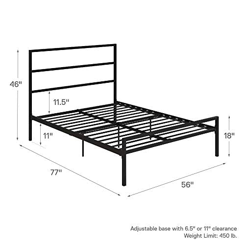 DHP Miles Metal Full Bed, Black