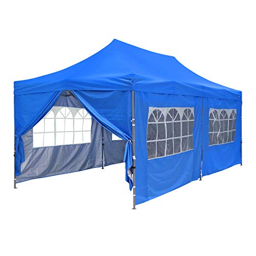 10x20 ft EZ Instant Pop up Canopy Tent,Party Tent Folding Heavy Duty Height Adjustable Sun Shelter with Removable Sidewalls and Roller Bag