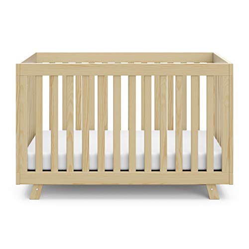 Stork Craft Storkcraft Beckett 3-in-1 Convertible Crib Fixed Side Crib, Solid Pine & Wood Product Construction, Converts to Toddler Bed Day Bed or Full Bed (Mattress Not Included), Natural