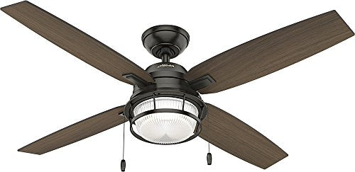 Hunter Indoor / Outdoor Ceiling Fan with LED Light and pull chain control - Ocala 52 inch, Nobel Bronze, 59214