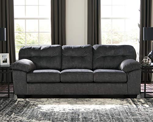 Signature Design by Ashley - Accrington Contemporary Upholstered Sofa, Dark Gray