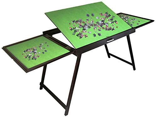 (US Stock) Adults Kids Children Wood Jigsaw Puzzle Table Large Portable Folding Table for Puzzle Games Home Furniture - Suitable for 1500pcs Puzzles