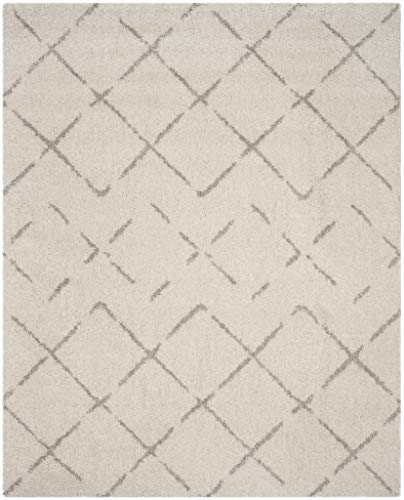 Safavieh Arizona Shag Collection ASG743A Southwestern Diamond Geometric Ivory and Beige Area Rug (9' x 12')