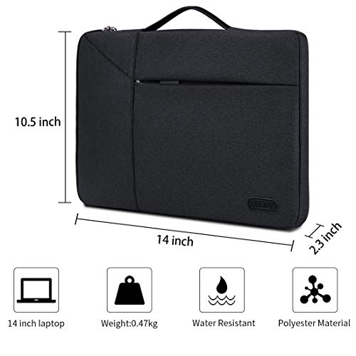 13-14 Inch Laptop Sleeve Case Waterproof 360 Protective Laptop Sleeve Bag Work Business Computer Case for 13 Inch MacBook Air/Pro Notebook Portable Handle Laptop Bag,Black