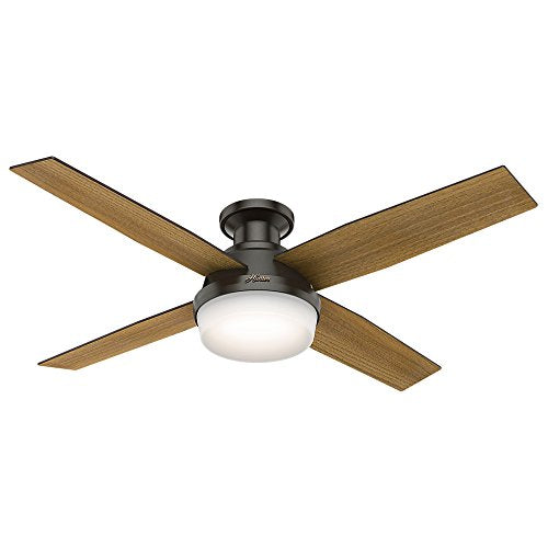 Hunter Fan Company 59447 52" Dempsey Indoor Low Profile Ceiling Fan with Light, Large, Noble Bronze