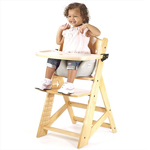 Keekaroo Height Right Highchair with Insert & Tray - Vanilla - Natural Base