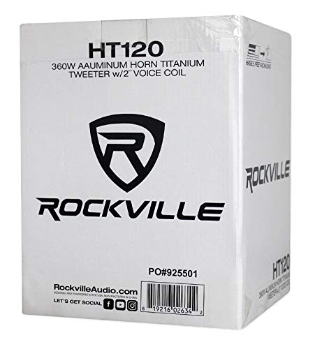 2 Rockville HT120 2" 360w Car/Pro Aluminum Horn Titanium Tweeters 2" Voice Coils