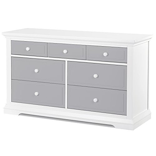 Evolur Parker Double Dresser, White/Dove Grey