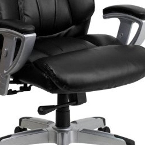 Flash Furniture HERCULES Series Big & Tall 400 lb. Black LeatherSoft Ergonomic Office Chair w/Silver Adjustable Arms BIFMA Certified
