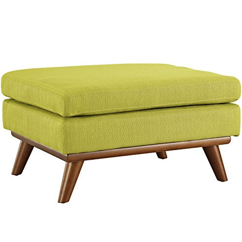 Modway Engage Mid-Century Modern Upholstered Fabric Ottoman In Wheatgrass