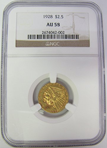 1928 Indian $2.50 AU-58 NGC