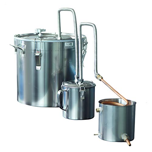 13 Gal 50L Alcohol Distiller Moonshine Still Copper Tube Still Kits Boiler Home Brewing Kit with Thumper Keg Stainless Steel (13Gal / 50L)