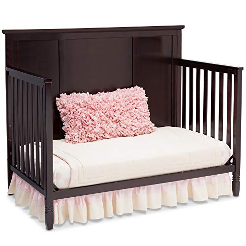 Delta Children Easton 4-in-1 Convertible Crib, White with Twinkle Stars Crib & Toddler Mattress