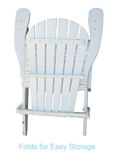 Phat Tommy Recycled Poly Resin Folding Adirondack Chair – Durable and Eco-Friendly Armchair. This Patio Furniture is Great for Your Lawn, Garden, Swimming Pool, Deck.