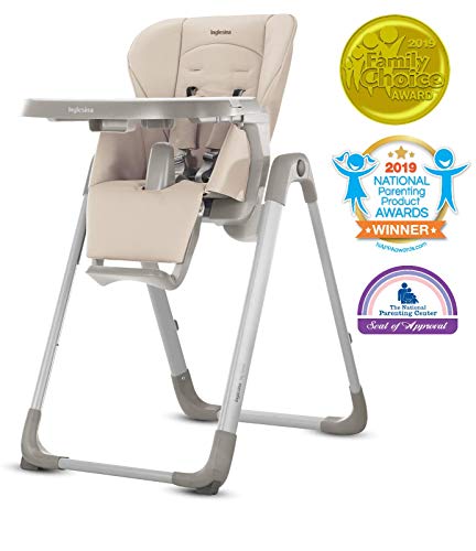 Inglesina MyTime Baby High Chair - Removable Tray, Easy-Clean Foldable High Chair - Butter Color