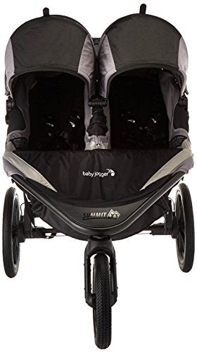 Baby Jogger Summit X3 Double Jogging Stroller - 2016 | Air-Filled Rubber Tires | All-Wheel Suspension | Quick Fold Jogging Stroller, Black/Gray