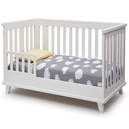 Delta Children Ava 3-in-1 Convertible Crib, White/Black Espresso with Twinkle Stars Crib & Toddler Mattress