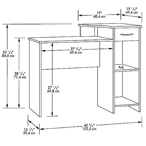 Mainstays Student Desk, Black (Desk Only, Blackwood)