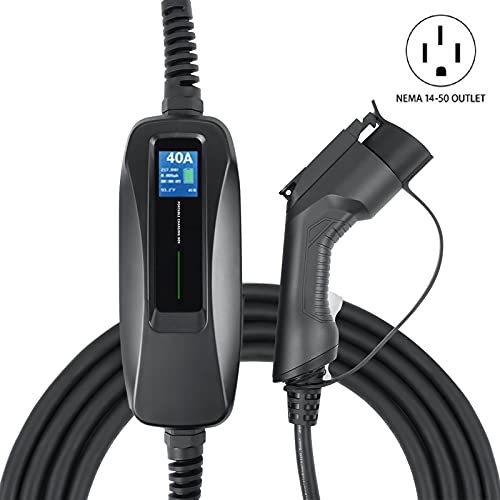 Lectron 240V 40 Amp Level 2 EV Charger with 18ft Extension Cord J1772 Cable & NEMA 14-50 Plug