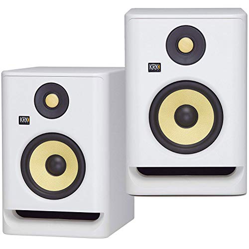 (2) KRK ROKIT RP7 G4 7" Bi-Amped Studio Monitor DSP Speakers White Noise Edition