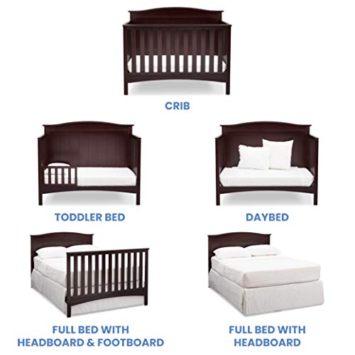 Delta Children Bennett 4-in-1 Convertible Baby Crib, Dark Chocolate