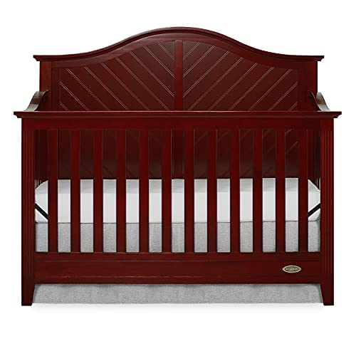 Dream On Me Ella 5-in-1 Convertible Crib in Cherry, Greenguard Gold Certified