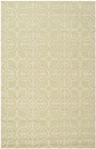 Safavieh Cambridge Collection CAM133B Handmade Moroccan Wool Area Rug, 6' x 9', Light Green/Ivory