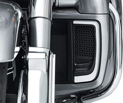 Kuryakyn 5064 Motorcycle Lighting Accessory: Tracer LED Running Light/Turn Signal Fairing Lower Grills for 2014-20 Harley-Davidson Motorcycles, Satin Black, 1 Pair