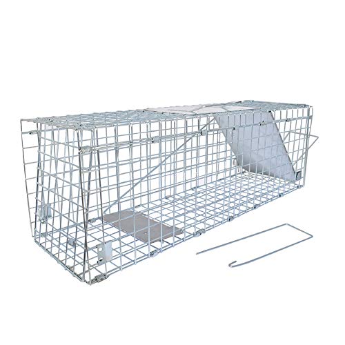labworkauto Collapsible Humane Live Animal Cage Trap 24" x 8" x 7" for Rabbits Groundhog Stray Cat Squirrel Raccoon Mole Gopher Chicken Opossum Skunk Chipmunks