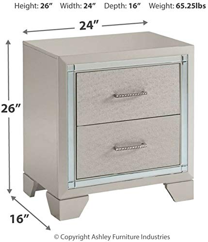 Signature Design by Ashley Lonnix Nightstand, Silver