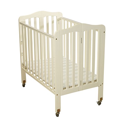 Big Oshi Angela 3 Position Portable Adjustable Crib Foldable & Space Saving Baby Crib - French White