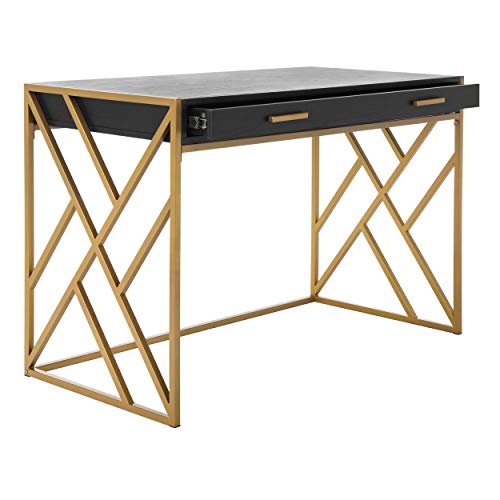 Safavieh Home Office Elaine Modern Black and Gold 1-drawer Desk