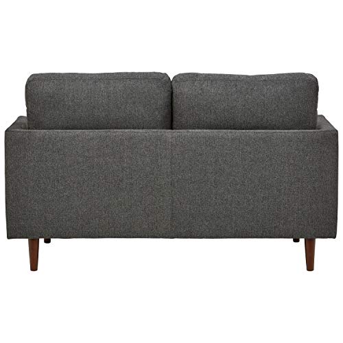 Rivet Goodwin Modern Loveseat Sofa, 61.8"W, Charcoal Grey