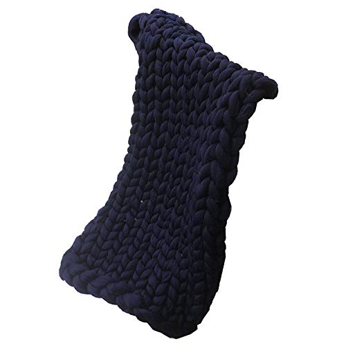 VIYEAR Chunky Knit Blanket Soft Handmade Knitting Throw Bedroom Sofa Decor Super Large Navy Blue 59"x 79"