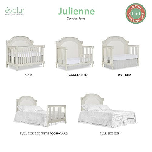 Evolur Julienne 5 in 1 Convertible Crib in Cloud