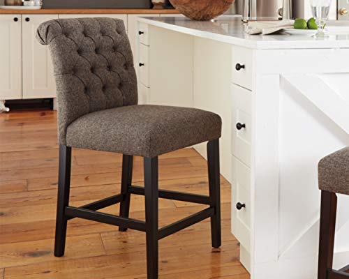 Signature Design By Ashley - Tripton Upholstered Barstool - Set of 2 - Casual Style - Graphite